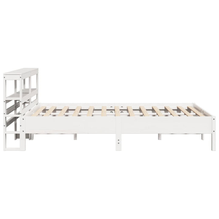 sengeramme uden madras 135x190 cm massivt fyrretræ hvid