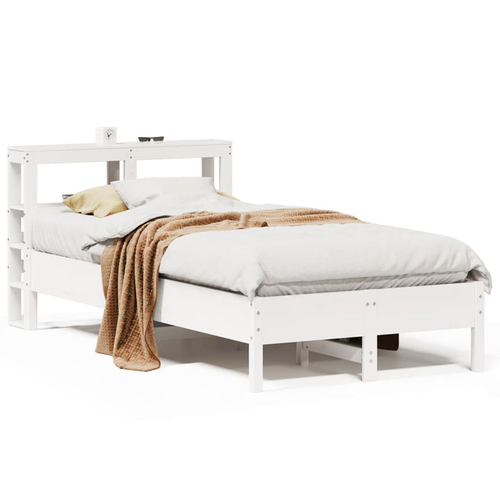 sengeramme uden madras 90x190 cm massivt fyrretræ hvid