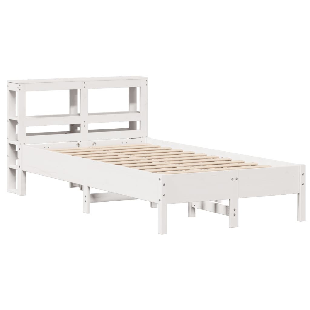sengeramme uden madras 90x190 cm massivt fyrretræ hvid