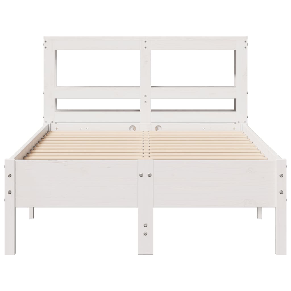 sengeramme uden madras 90x190 cm massivt fyrretræ hvid
