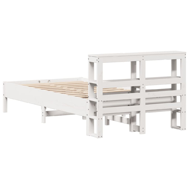 sengeramme uden madras 90x190 cm massivt fyrretræ hvid