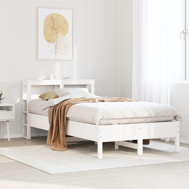 sengeramme uden madras 90x190 cm massivt fyrretræ hvid