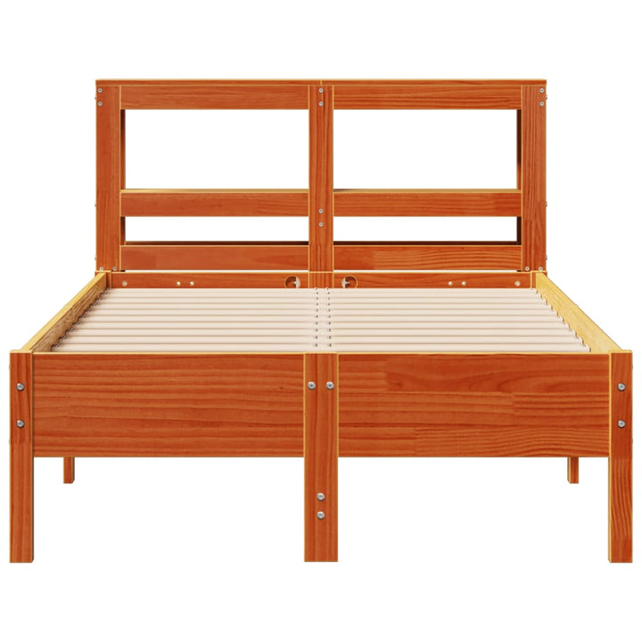 sengeramme uden madras 75x190 cm massivt fyrretræ gyldenbrun