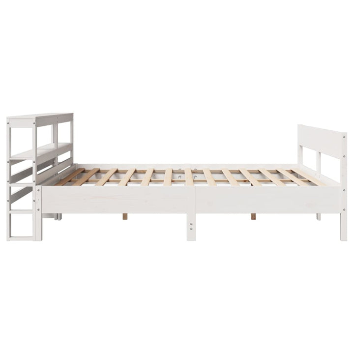 sengeramme uden madras 200x200 cm massivt fyrretræ hvid
