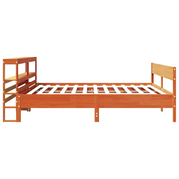 sengeramme uden madras 200x200 cm massivt fyrretræ gyldenbrun