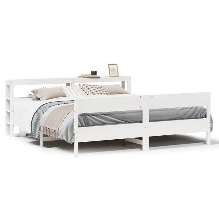 sengeramme uden madras 180x200 cm massivt fyrretræ hvid