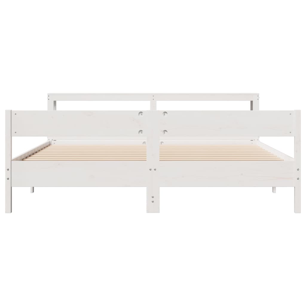 sengeramme uden madras 180x200 cm massivt fyrretræ hvid