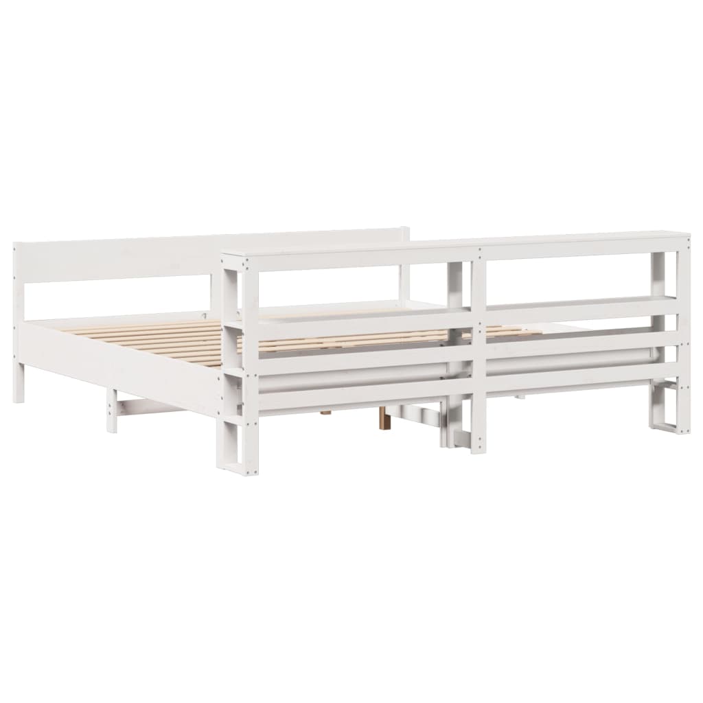 sengeramme uden madras 180x200 cm massivt fyrretræ hvid