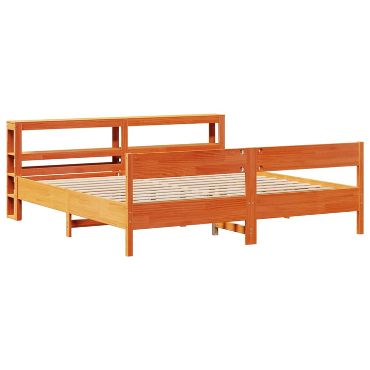 sengeramme uden madras 180x200 cm massivt fyrretræ gyldenbrun