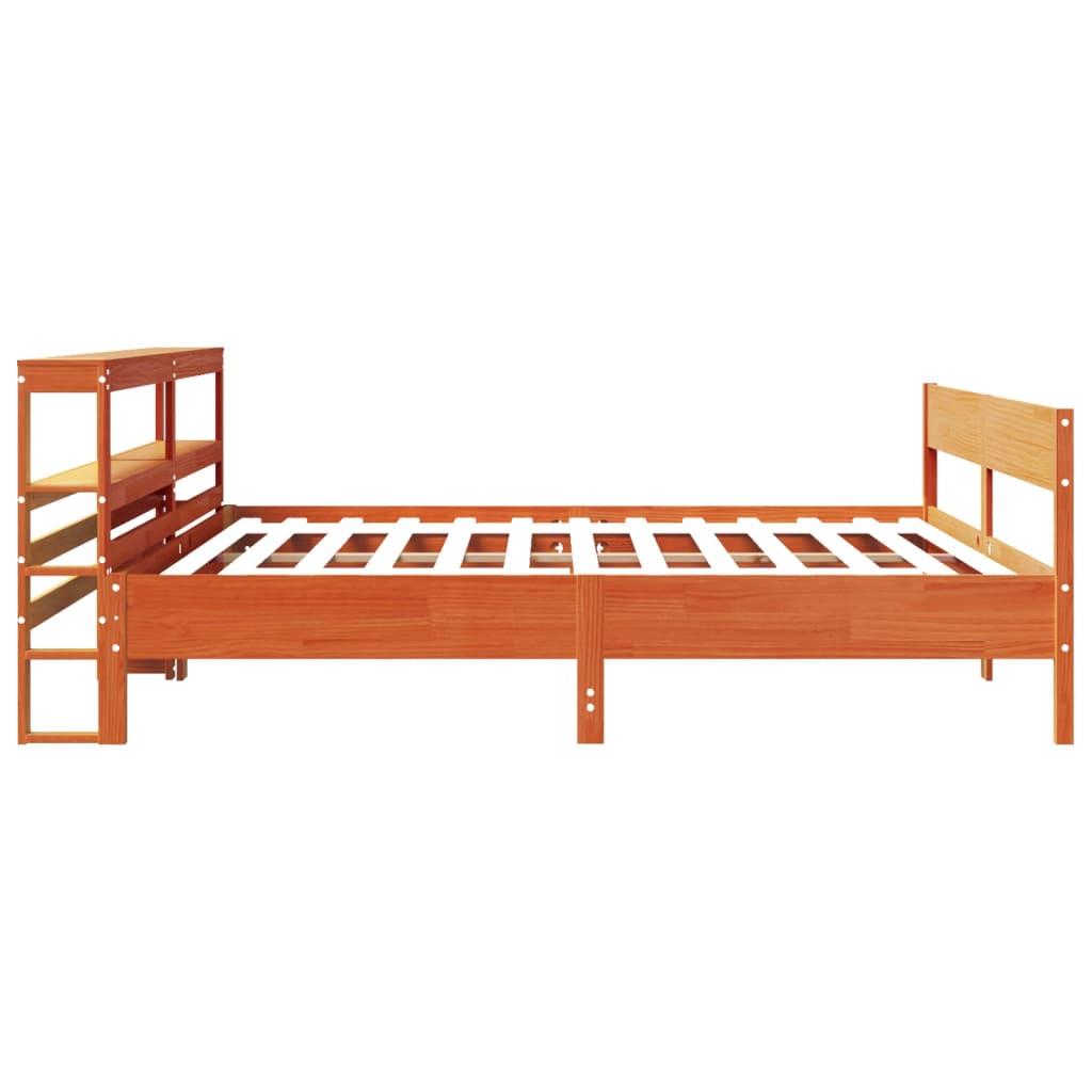 sengeramme uden madras 180x200 cm massivt fyrretræ gyldenbrun