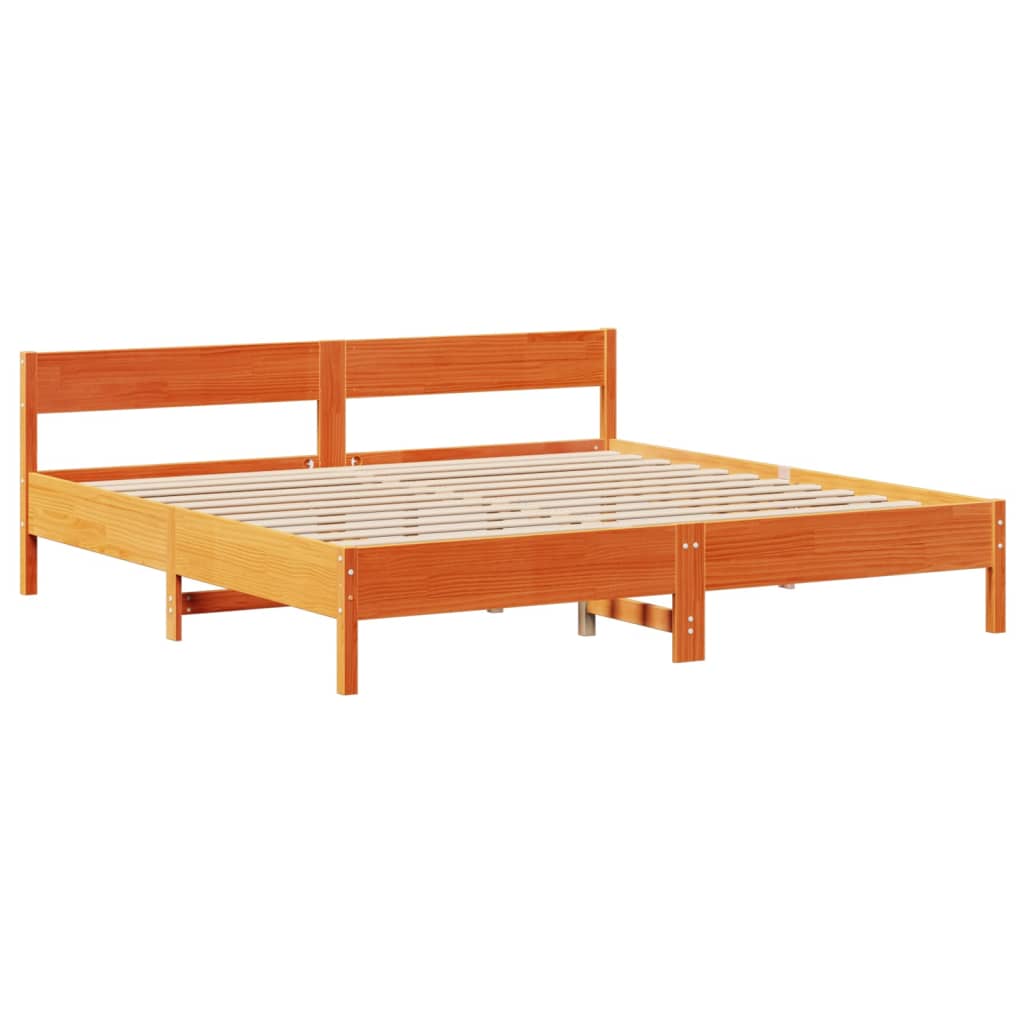 sengeramme uden madras 180x200 cm massivt fyrretræ gyldenbrun