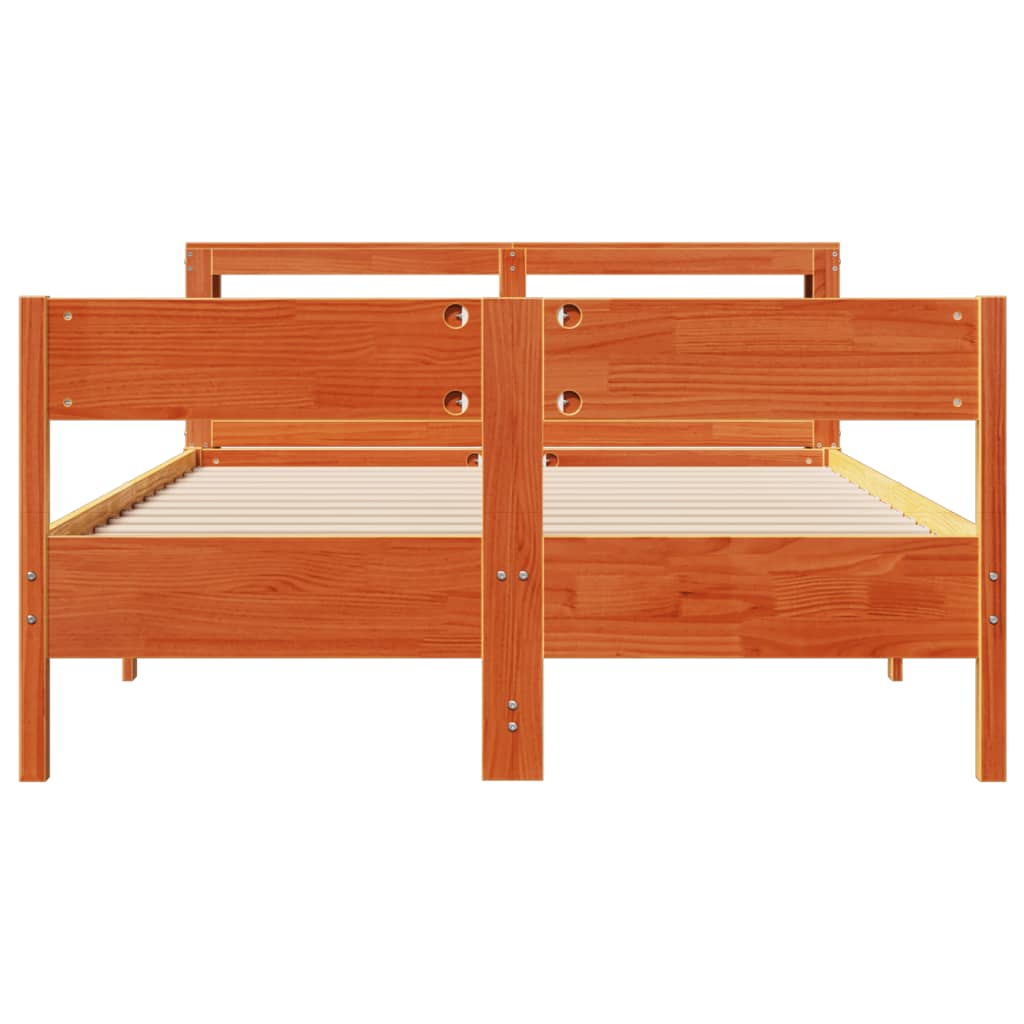 sengeramme uden madras 160x200 cm massivt fyrretræ gyldenbrun
