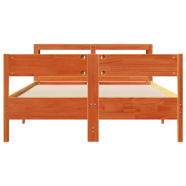sengeramme uden madras 160x200 cm massivt fyrretræ gyldenbrun