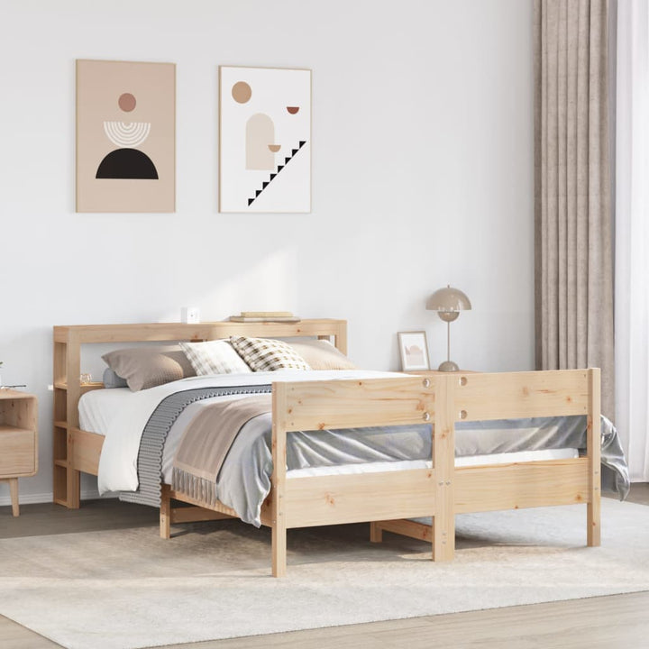 sengeramme uden madras 150x200 cm massivt fyrretræ
