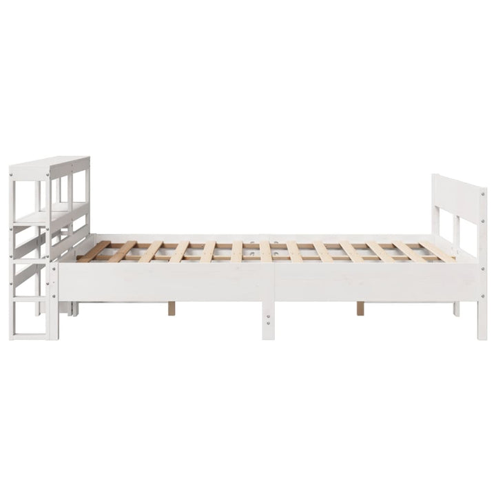 sengeramme uden madras 150x200 cm massivt fyrretræ hvid