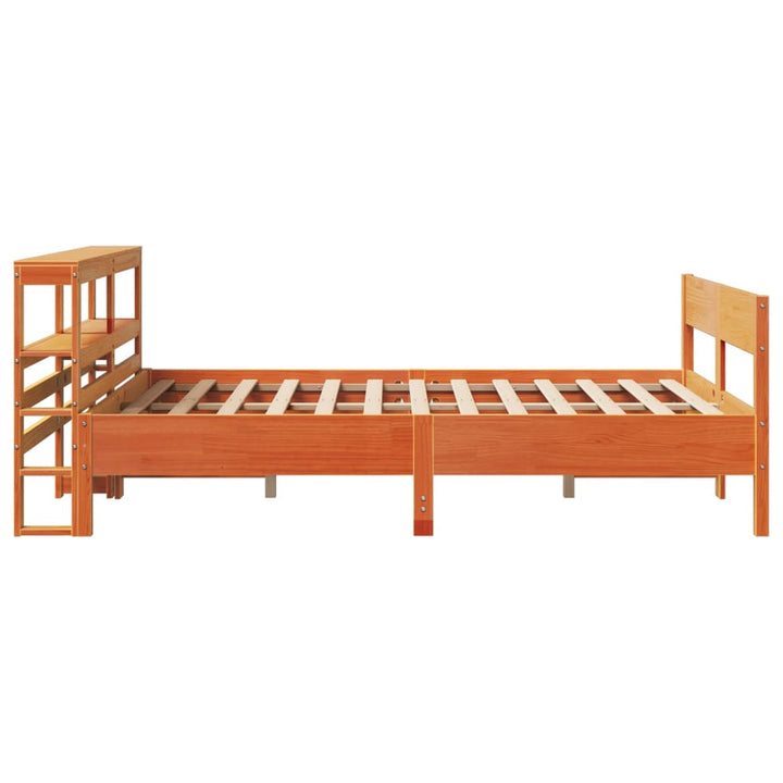 sengeramme uden madras 150x200 cm massivt fyrretræ gyldenbrun