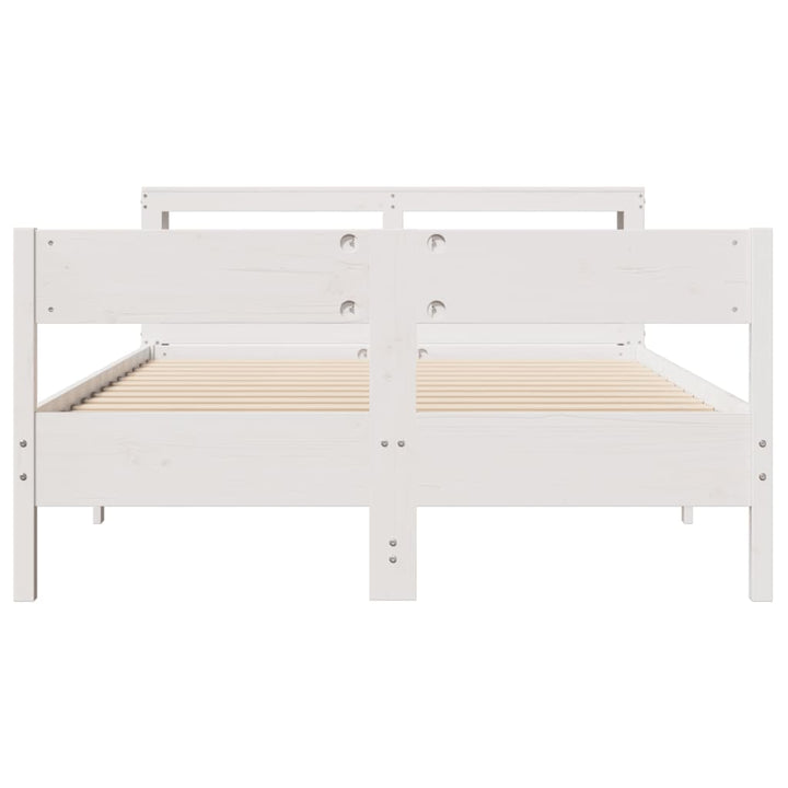 sengeramme uden madras 140x200 cm massivt fyrretræ hvid