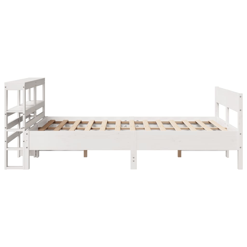 sengeramme uden madras 140x200 cm massivt fyrretræ hvid