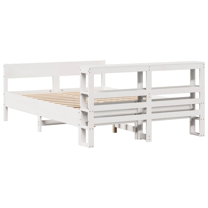 sengeramme uden madras 140x200 cm massivt fyrretræ hvid