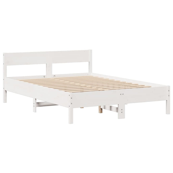 sengeramme uden madras 140x200 cm massivt fyrretræ hvid