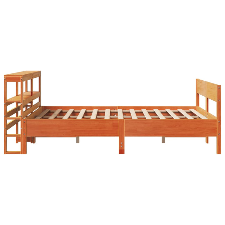 sengeramme uden madras 140x200 cm massivt fyr gyldenbrun