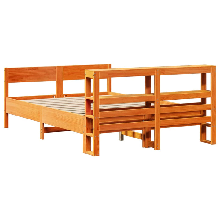 sengeramme uden madras 140x200 cm massivt fyr gyldenbrun