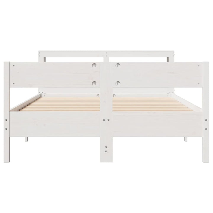 sengeramme uden madras 120x200 cm massivt fyrretræ hvid