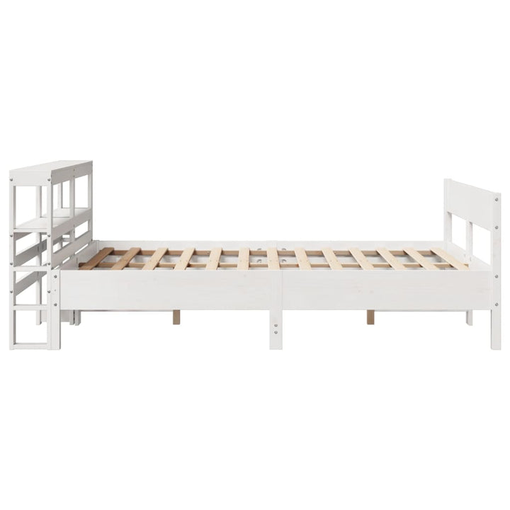 sengeramme uden madras 120x200 cm massivt fyrretræ hvid