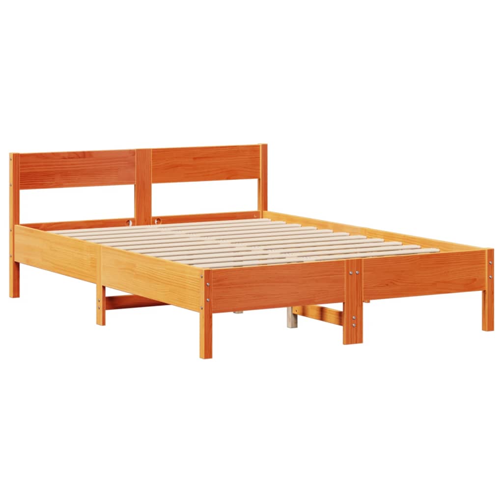 sengeramme uden madras 120x200 cm massivt fyrretræ gyldenbrun