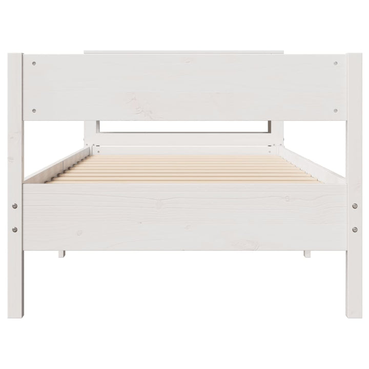 sengeramme uden madras 90x200 cm massivt fyrretræ hvid