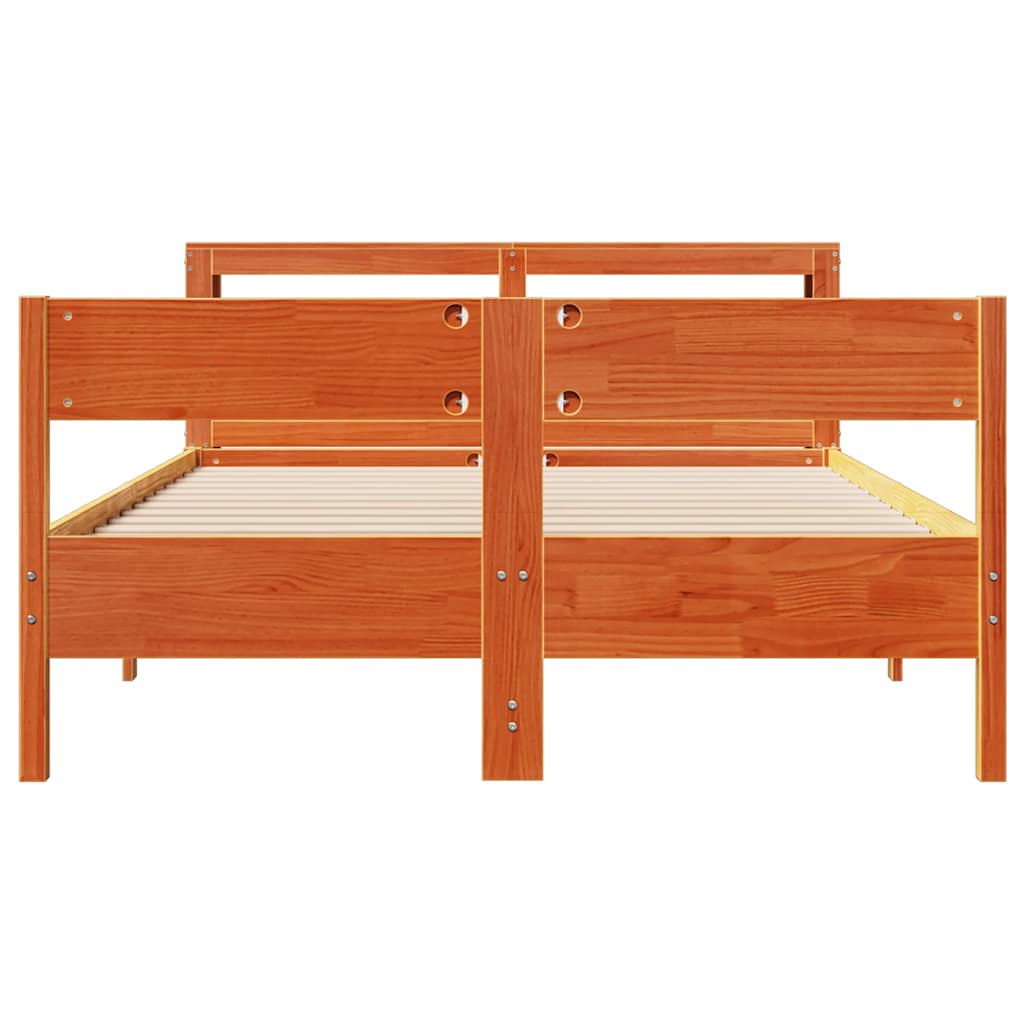sengeramme uden madras 140x190 cm massivt fyrretræ gyldenbrun