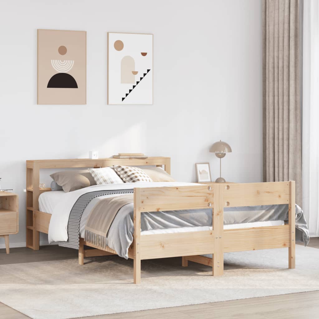sengeramme uden madras 120x190 cm massivt fyrretræ
