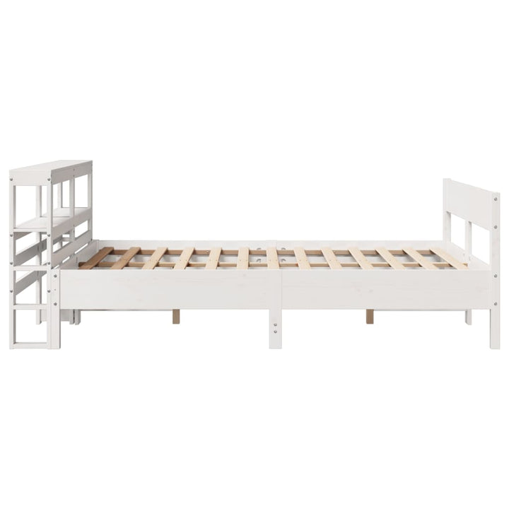 sengeramme uden madras 120x190 cm massivt fyrretræ hvid