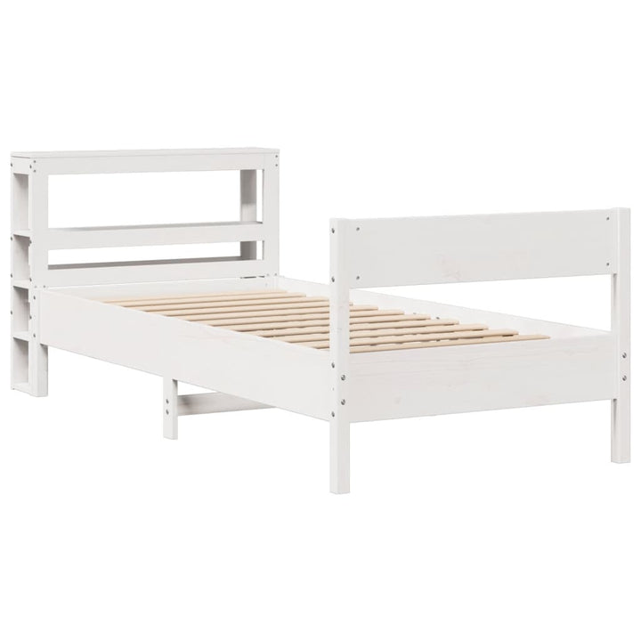 sengeramme uden madras 90x190 cm massivt fyrretræ hvid