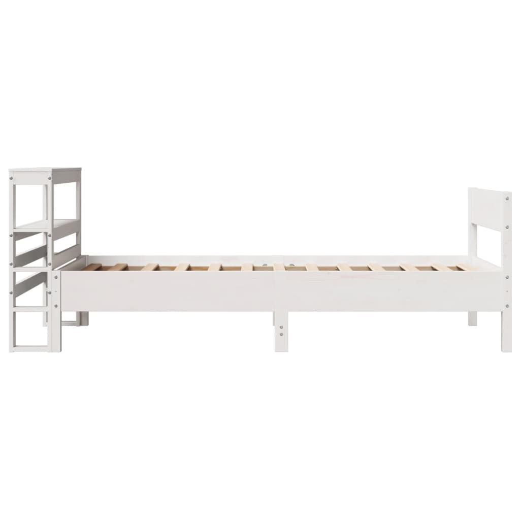 sengeramme uden madras 90x190 cm massivt fyrretræ hvid