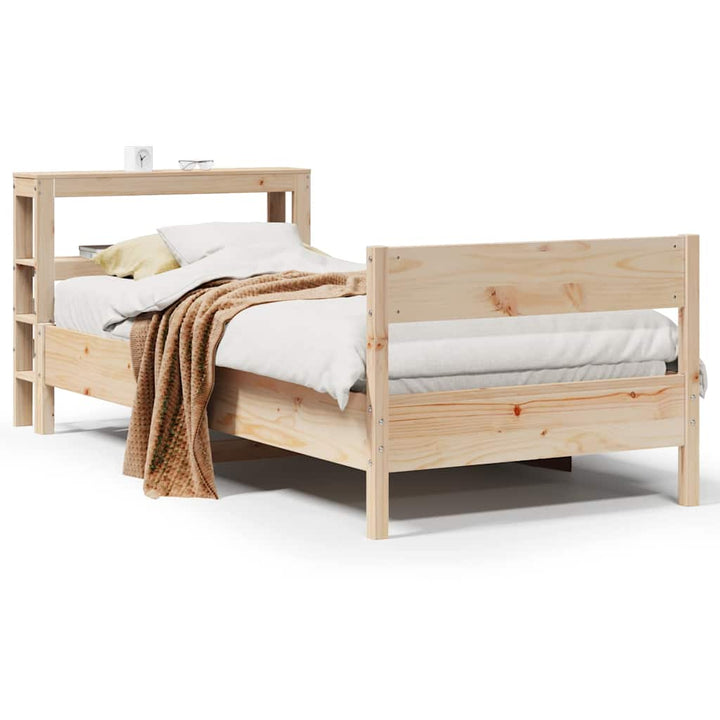 sengeramme uden madras 75x190 cm massivt fyrretræ