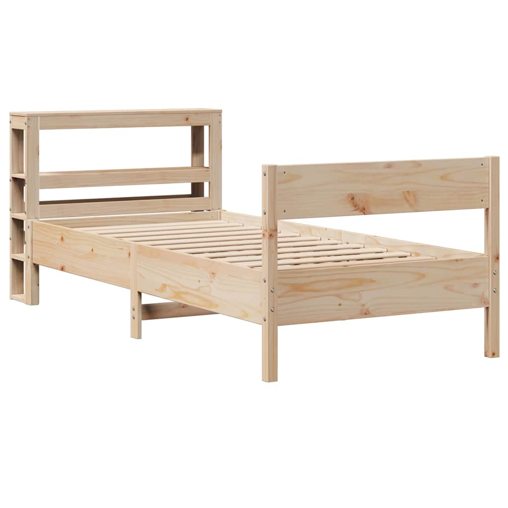 sengeramme uden madras 75x190 cm massivt fyrretræ