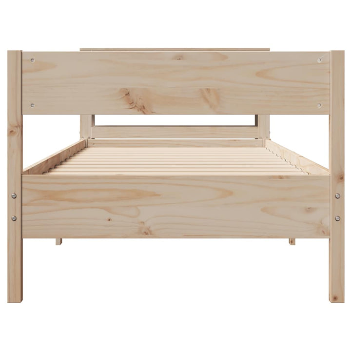sengeramme uden madras 75x190 cm massivt fyrretræ
