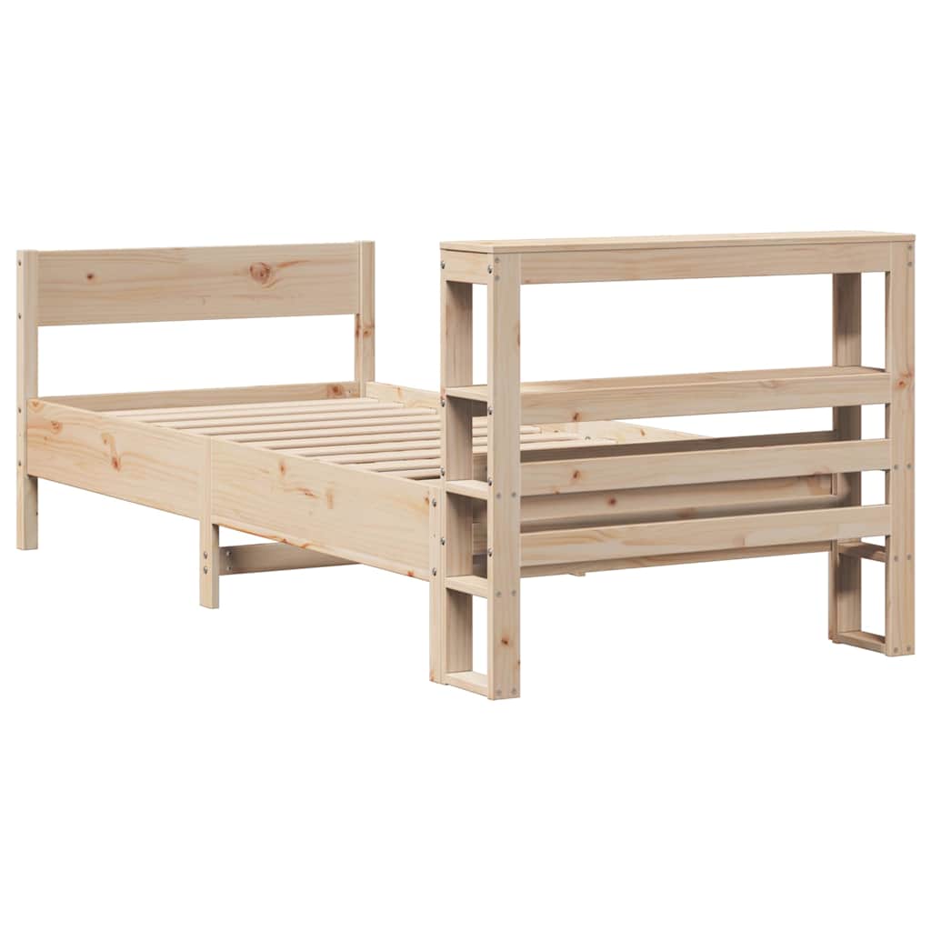 sengeramme uden madras 75x190 cm massivt fyrretræ