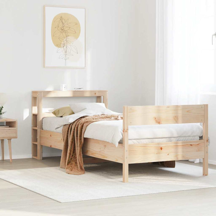 sengeramme uden madras 75x190 cm massivt fyrretræ