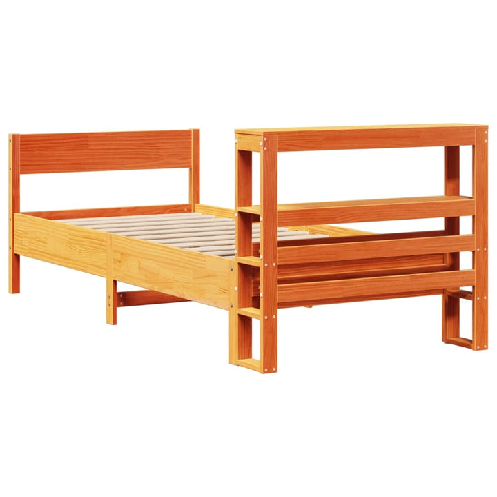 sengeramme uden madras 75x190 cm massivt fyrretræ gyldenbrun