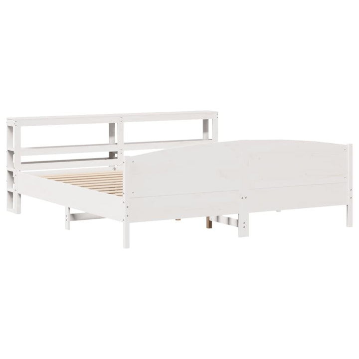 sengeramme uden madras 200x200 cm massivt fyrretræ hvid