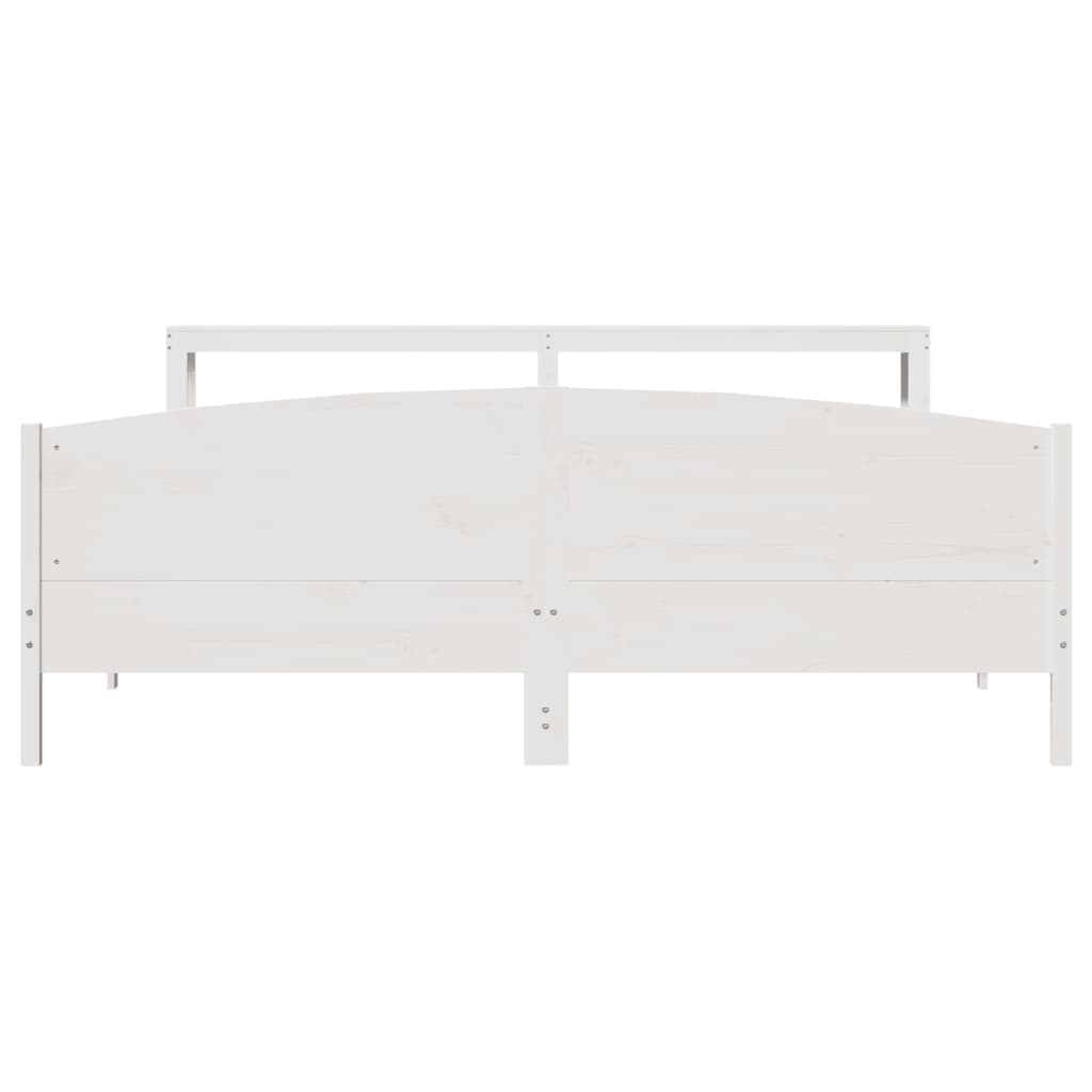 sengeramme uden madras 200x200 cm massivt fyrretræ hvid