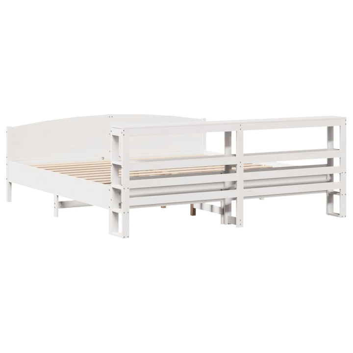 sengeramme uden madras 200x200 cm massivt fyrretræ hvid