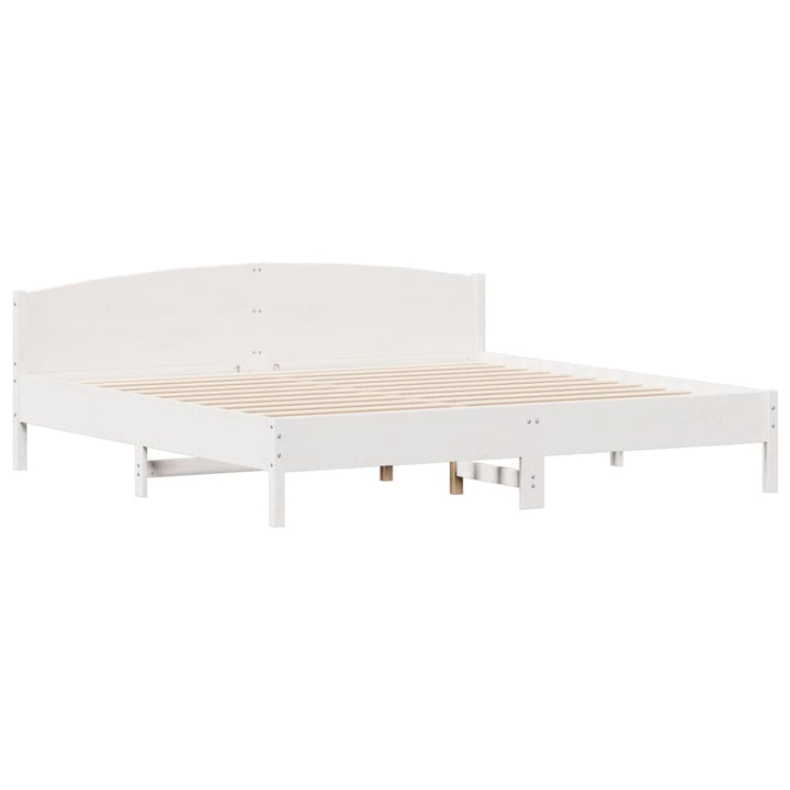 sengeramme uden madras 200x200 cm massivt fyrretræ hvid