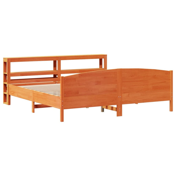 sengeramme uden madras 200x200 cm massivt fyrretræ gyldenbrun