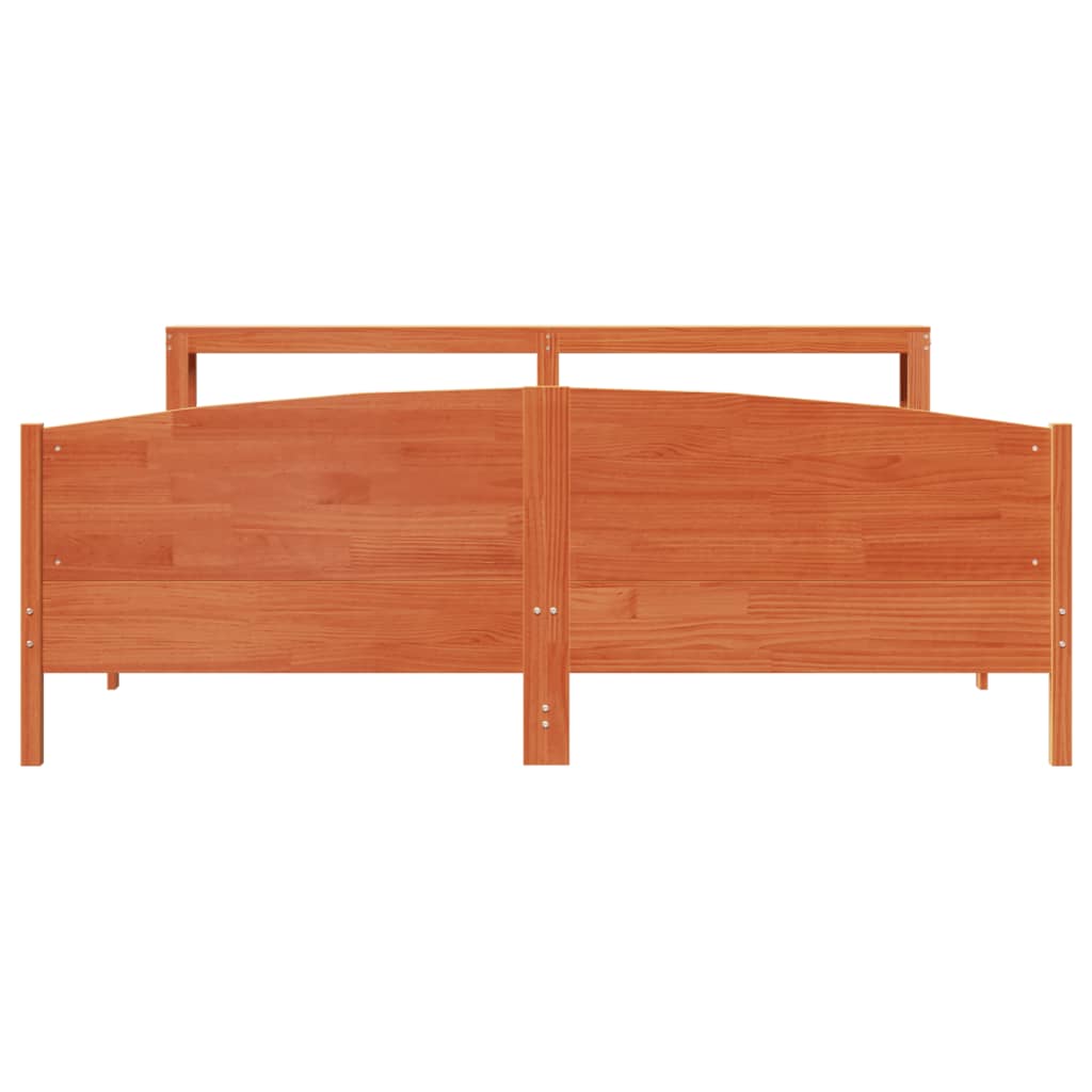 sengeramme uden madras 200x200 cm massivt fyrretræ gyldenbrun