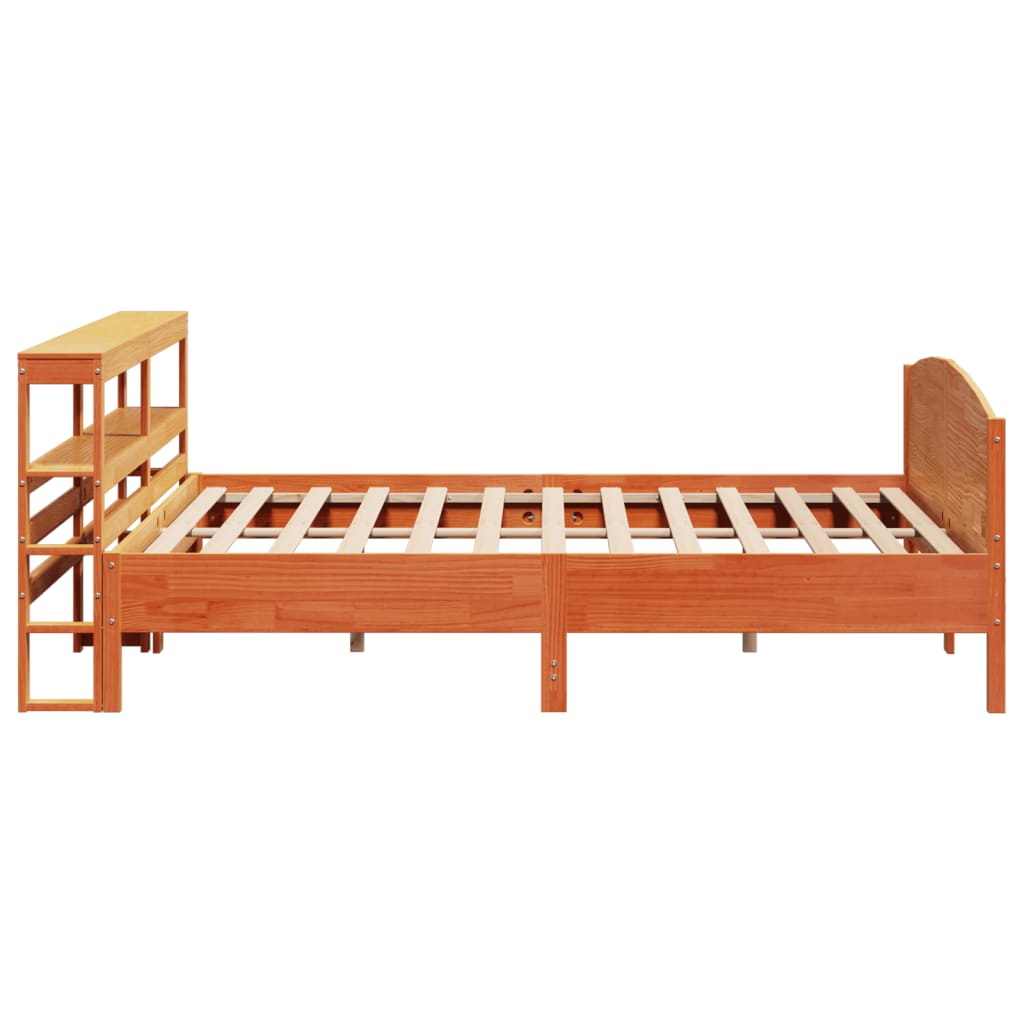 sengeramme uden madras 200x200 cm massivt fyrretræ gyldenbrun
