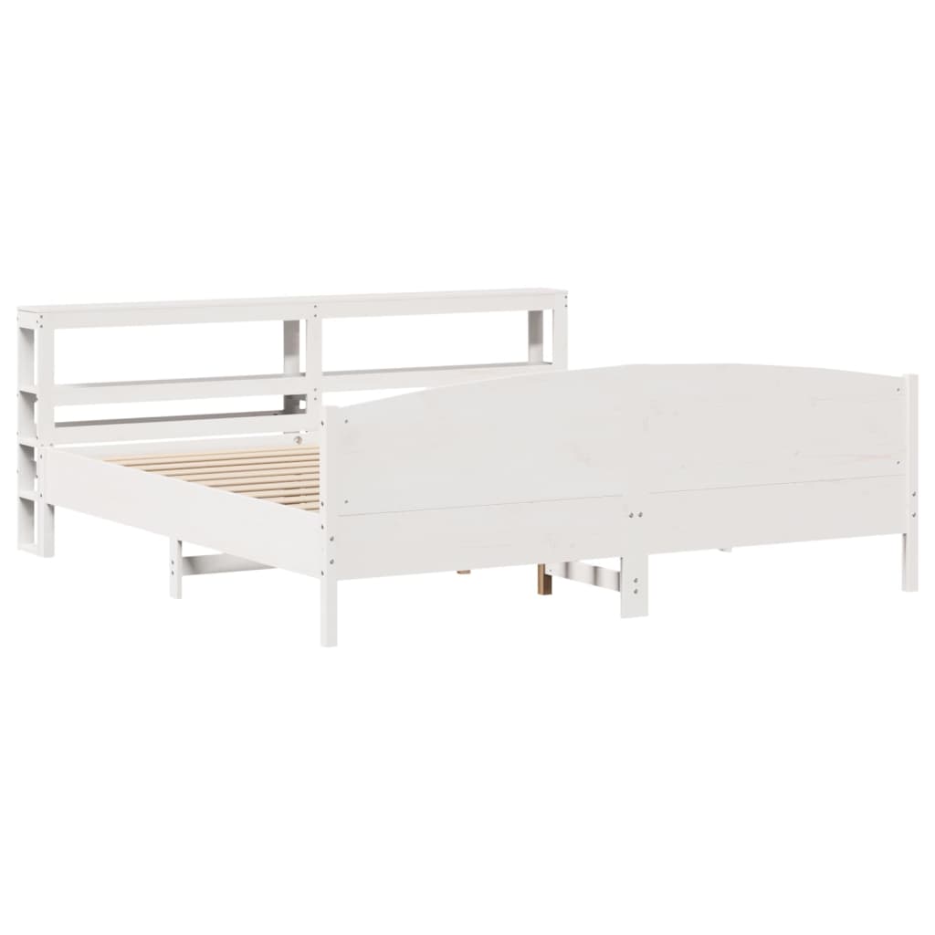 sengeramme uden madras 180x200 cm massivt fyrretræ hvid