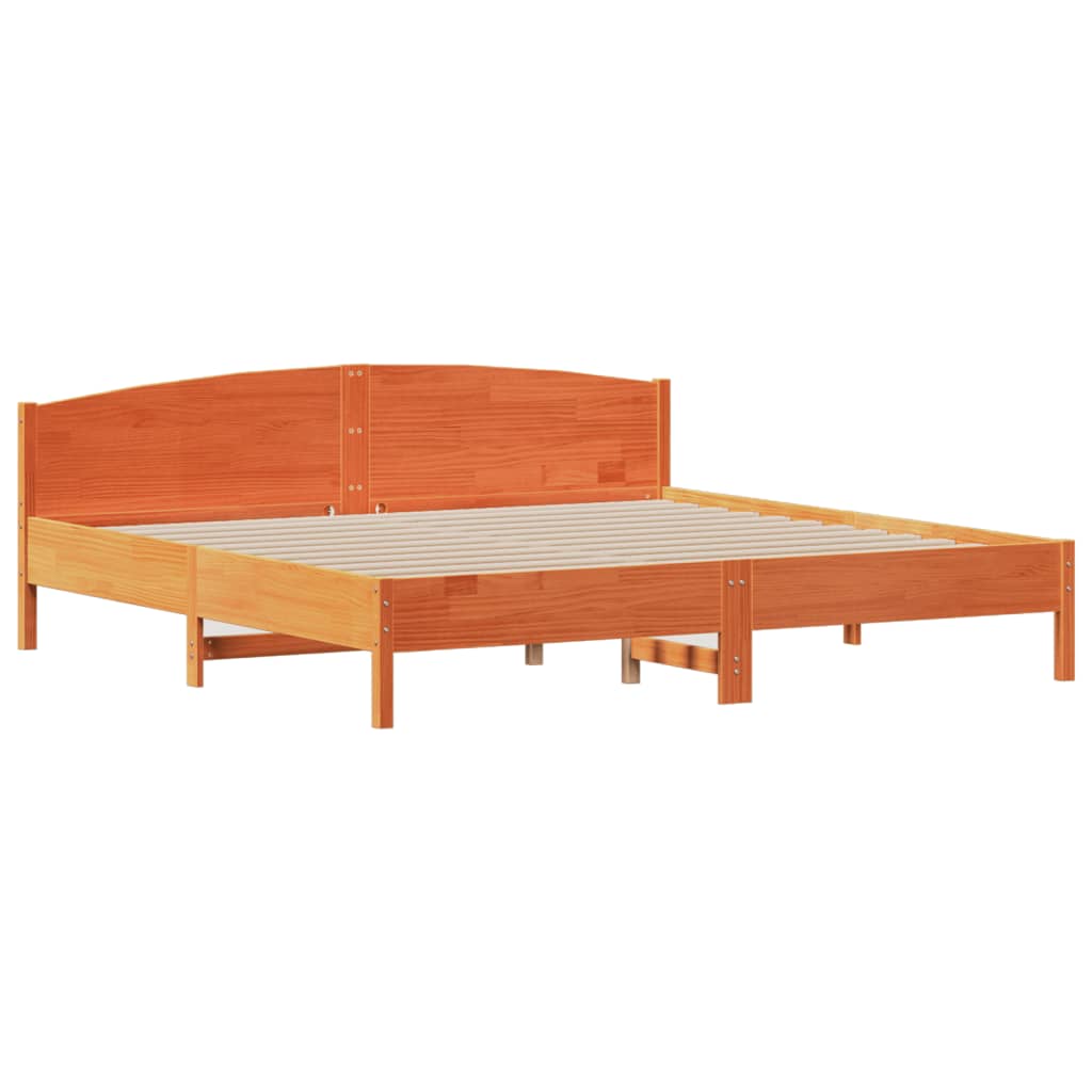 sengeramme uden madras 180x200 cm massivt fyrretræ gyldenbrun